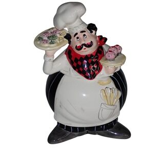 American Atelier At Home Italian Pastry Chef Ceramic Cookie Jar  Boun Appetito